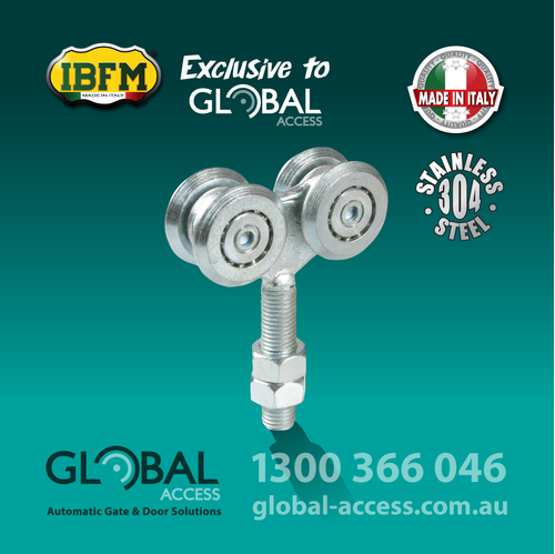 Stainless Steel Fixed 4 Wheel Door Trolley With Ball Bearings