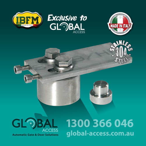 Stainless Steel Top Bearing Hinge 70mm Ø With Screws and Weld-on Plate