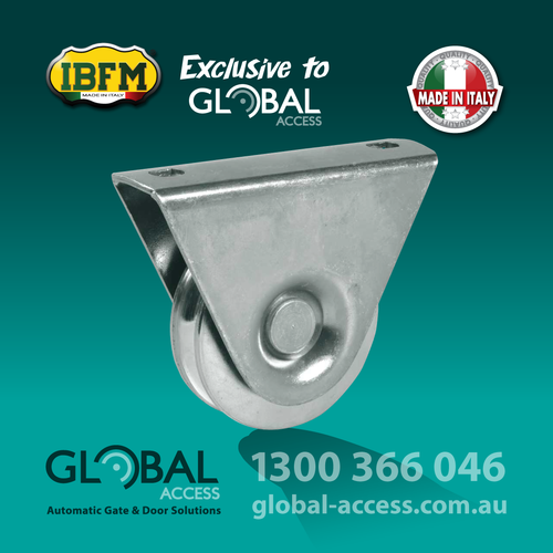 1 BEARING BOTTOM WHEELS IN EXTERNAL BRACKET – U GROOVE – SIZES FROM 80MM Ø UP TO 100MM Ø