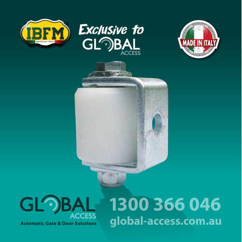 Nylon Roller With Bracket – White – 45mm L x 45mm Ø