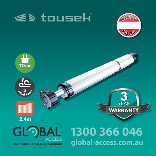 TOUSEK SLIM CLR 12V ELECTRIC SWING GATE MOTOR